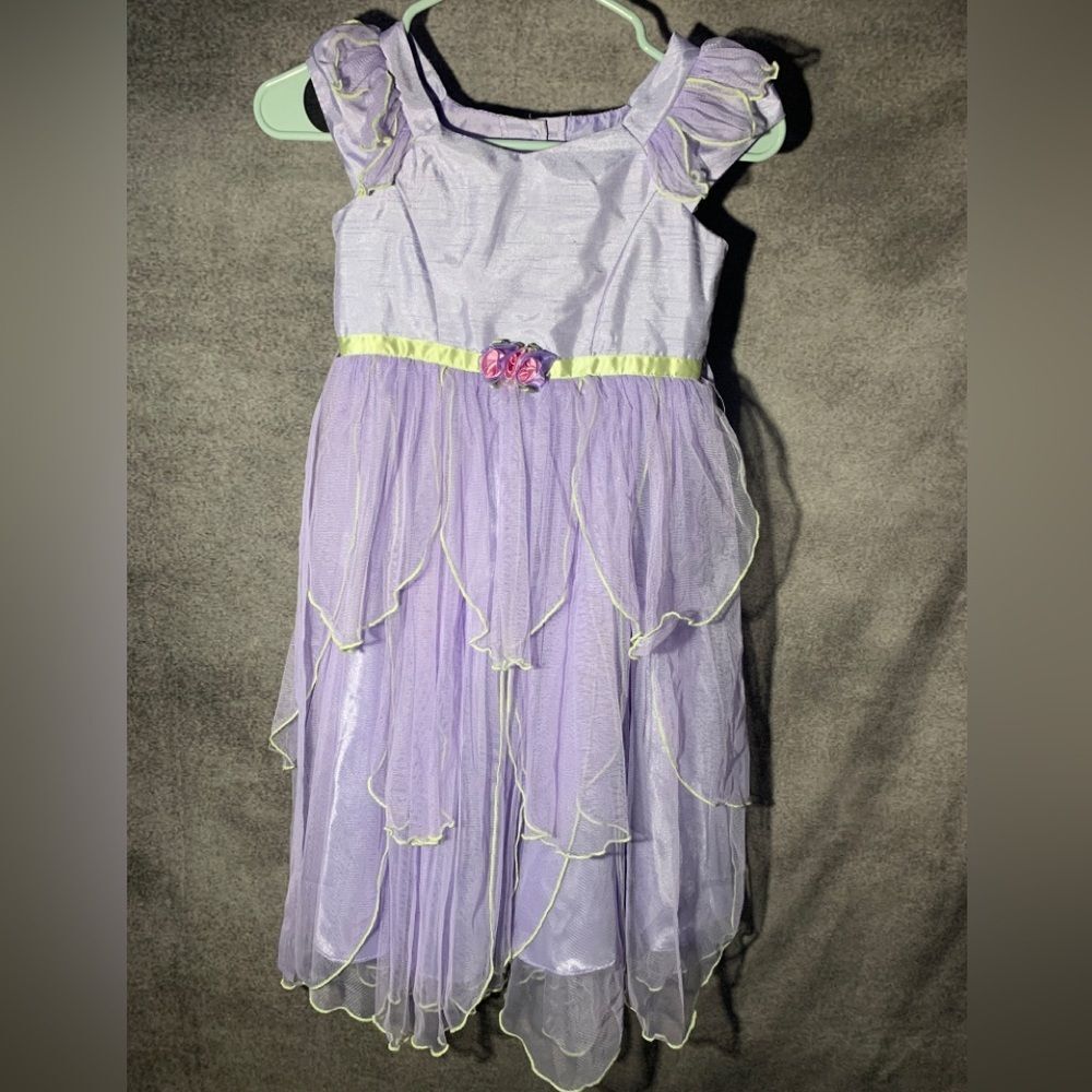 Jona Michelle Lavender Fairy Dress Girls Size 6X Purple Tulle Flower Party Fancy